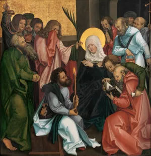 The Dormition of the Virgin by Hans Leonhard Schaufelein Oil Painting