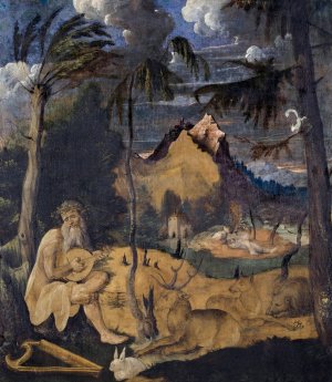 Orpheus Among the Animals by Hans Leu The Younger Oil Painting