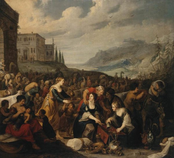 The Israelites after Crossing the Red Sea by Hans lll Jordaens - Hand-Painted Oil Painting Reproduction