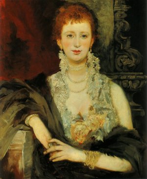 Bildnis Clothilde Beer by Hans Makart Oil Painting