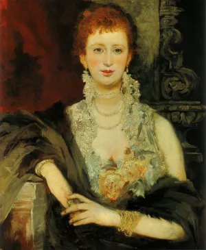 Bildnis Clothilde Beer by Hans Makart Oil Painting