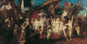Charles V enters Antwerp by Hans Makart Oil Painting