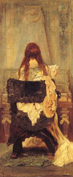 Dame am Spinett by Hans Makart Oil Painting