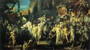 Der Einzug Karls V in Antwerpen by Hans Makart - Oil Painting Reproduction