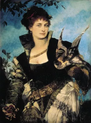 Die Falknerin by Hans Makart Oil Painting