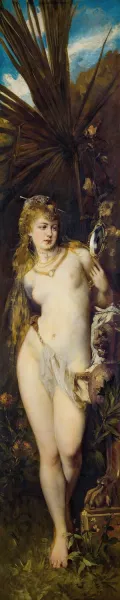 Die funf Sinne; Das Gesicht by Hans Makart Oil Painting