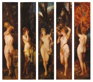 Die FunfSinne by Hans Makart - Oil Painting Reproduction