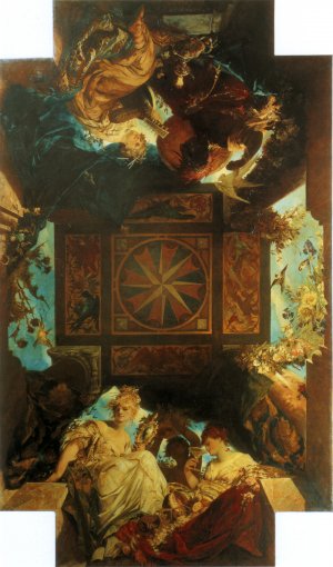 Die Vier Weltteile by Hans Makart Oil Painting