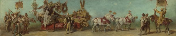 Entwurf zum Festzug 1879 - Die Bekleidungsindustrie  by Hans Makart - Hand-Painted Oil Painting Reproduction