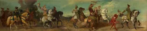Entwurf zum Festzug 1879 - Die Falkenjagd by Hans Makart Oil Painting