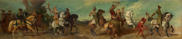 Main Product Photo of Entwurf zum Festzug 1879 - Die Falkenjagd  Painting by Hans Makart