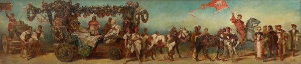 Main Product Photo of Entwurf zum Festzug 1879 - Die Fleischselcher  Painting by Hans Makart