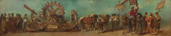 Main Product Photo of Entwurf zum Festzug 1879 - Die Maschinenbauer und Mechaniker  Painting by Hans Makart