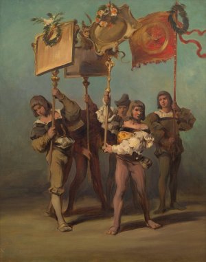 Entwurf zum Festzug 1879 - Standartentrager der Tischler by Hans Makart Oil Painting