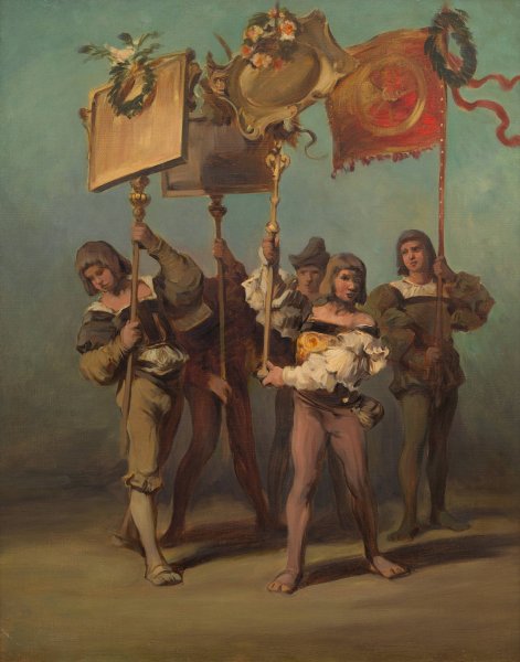 Main Product Photo of Entwurf zum Festzug 1879 - Standartentrager der Tischler  Painting by Hans Makart
