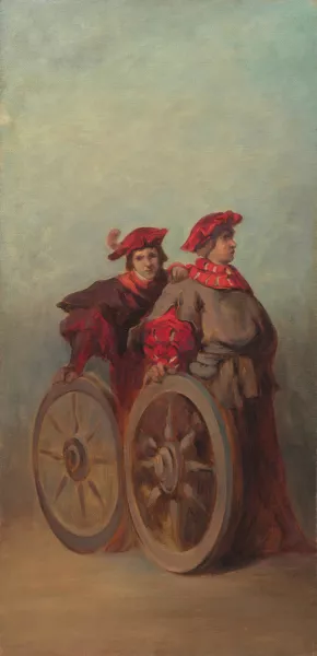 Entwurf zum Festzug 1879 - Zwei Wagnergesellen by Hans Makart Oil Painting