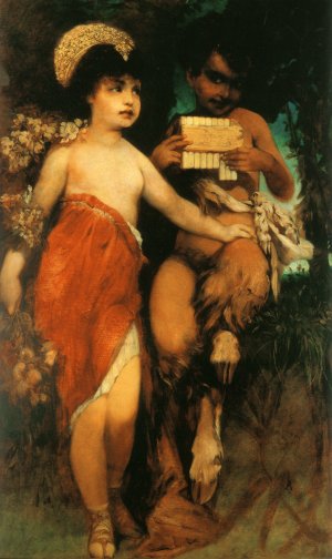 Faun und Nymph Pan und Flora by Hans Makart Oil Painting