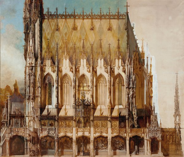 Main Product Photo of Gotische Grabkirche St. Michael, Seitenansicht  Painting by Hans Makart