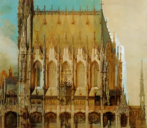 Gotische Grabkirche St. Michael, Seitenansicht by Hans Makart - Oil Painting Reproduction
