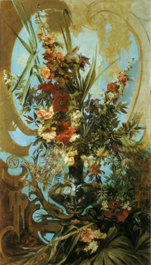 Grosses Blumenstuck by Hans Makart - Oil Painting Reproduction