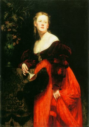 Karoline Gomperz by Hans Makart Oil Painting
