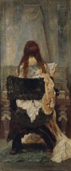 Lady At The Spinet by Hans Makart Oil Painting
