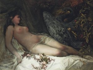 Leda And The Swan by Hans Makart Oil Painting