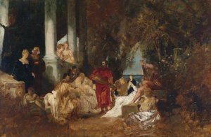 Musikalische Unterhaltung by Hans Makart Oil Painting