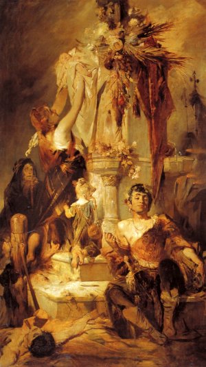 Opferszene by Hans Makart Oil Painting