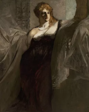 Portrait of a young woman by Hans Makart Oil Painting