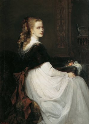 Portrait of Eugenie Scheuffelen by Hans Makart Oil Painting