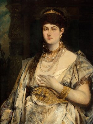 Portrait of Henriette Mankiewicz by Hans Makart Oil Painting