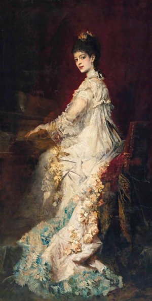Portrait Of Maria, Countess Von Donhoff by Hans Makart Oil Painting