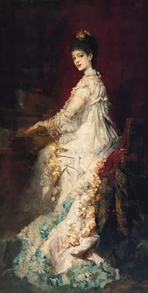Portrait Of Maria, Countess Von Donhoff by Hans Makart Oil Painting