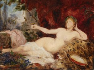 Ruhende Bacchantin by Hans Makart Oil Painting