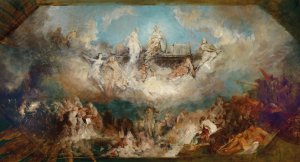 Sinking of the Nibelungen Stronghold into the Rhine by Hans Makart Oil Painting