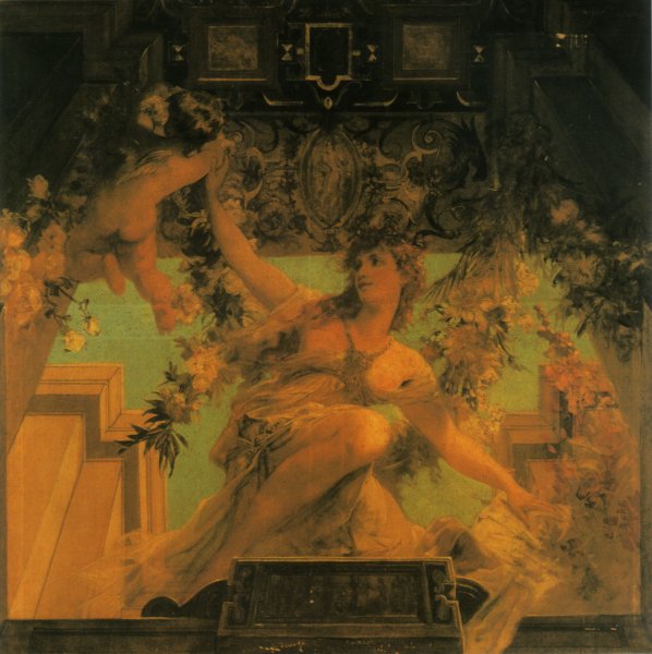 Main Product Photo of Sinnbild des Fruhlichen Lebensgenusses Painting by Hans Makart
