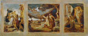 Skizze fur ein Triptychon mit mythologischen Szenen by Hans Makart Oil Painting