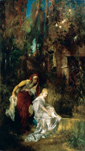 Snow White Receives The Poisoned Comb by Hans Makart Oil Painting