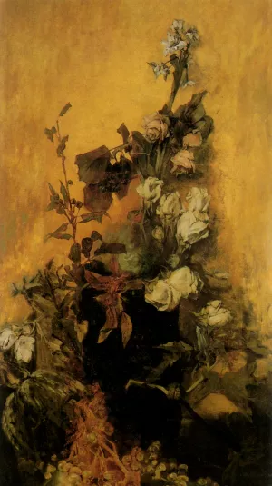 Stilleben mit Rosen by Hans Makart Oil Painting