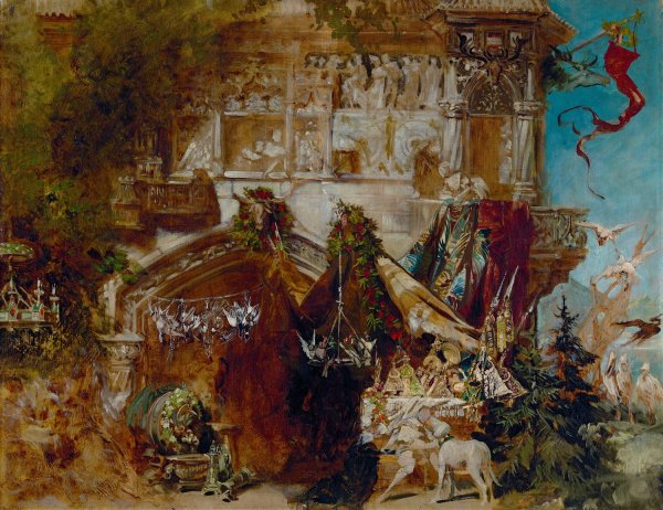Main Product Photo of The Hunting Castle  Painting by Hans Makart
