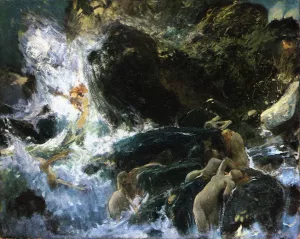 The Rhinemaidens painting by Hans Makart