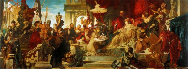 Venedig Huldigt Caterina Cornaro by Hans Makart - Hand-Painted Oil Painting Reproduction