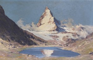 Matterhorn vom Riffelsee by Hans Maurus Oil Painting