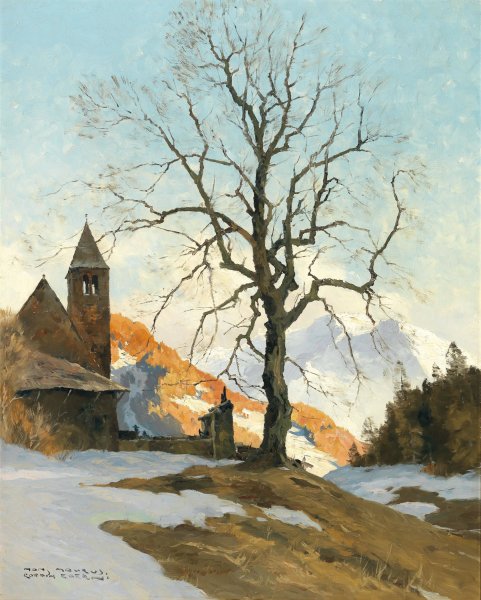 Main Product Photo of San Lugano near Bolzano Painting by Hans Maurus