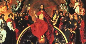 The Last Judgement Top Portion Featuring Jesus by Hans Memling - Oil Painting Reproduction