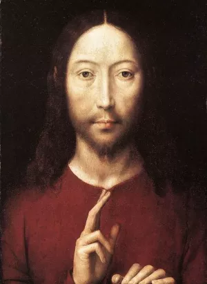 Christ Giving His Blessing by Hans Memling - Oil Painting Reproduction