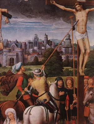 Crucifixion Detail painting by Hans Memling