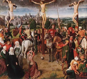 Crucifixion painting by Hans Memling