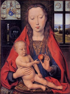 Diptych of Maarten Nieuwenhove Left Panel by Hans Memling Oil Painting